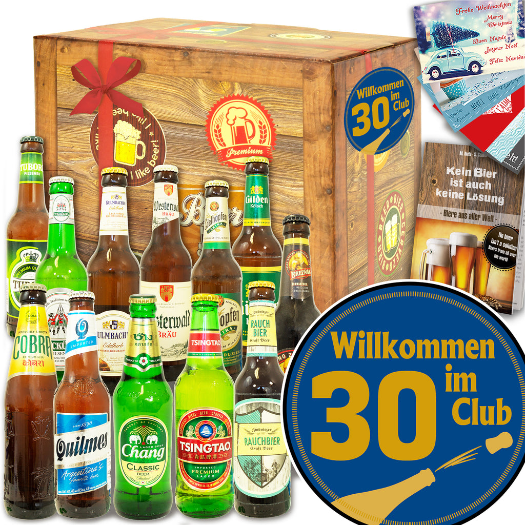 Wilkommen im Club 30 | 12 Flaschen Bier aus der Welt und Deutschland | Bierpaket