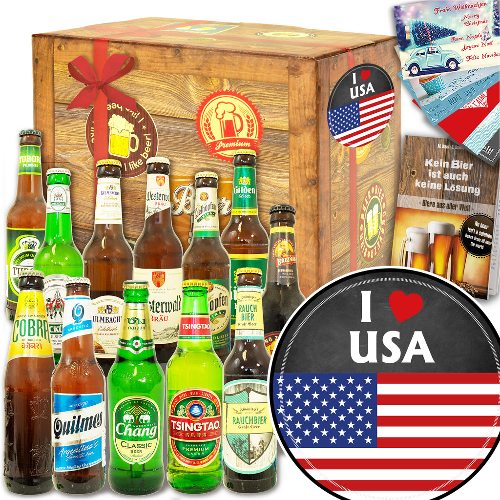 I love USA | 12x Biere Welt und Deutschland | Probierpaket