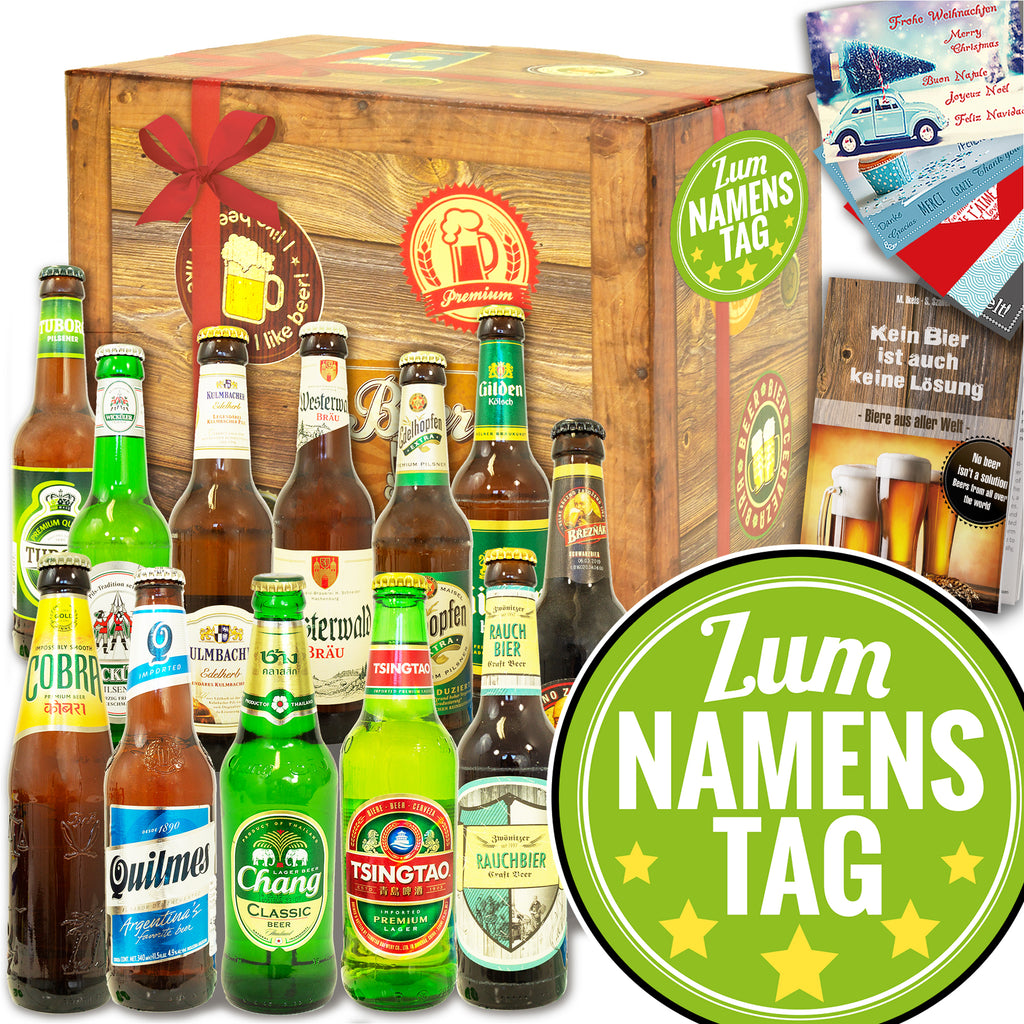 Zum Namenstag | 12x Bier aus der Welt und Deutschland | Probierpaket
