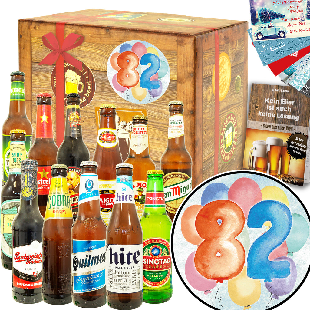 Geburtstag 82 | 12 Flaschen Bier International | Bierset
