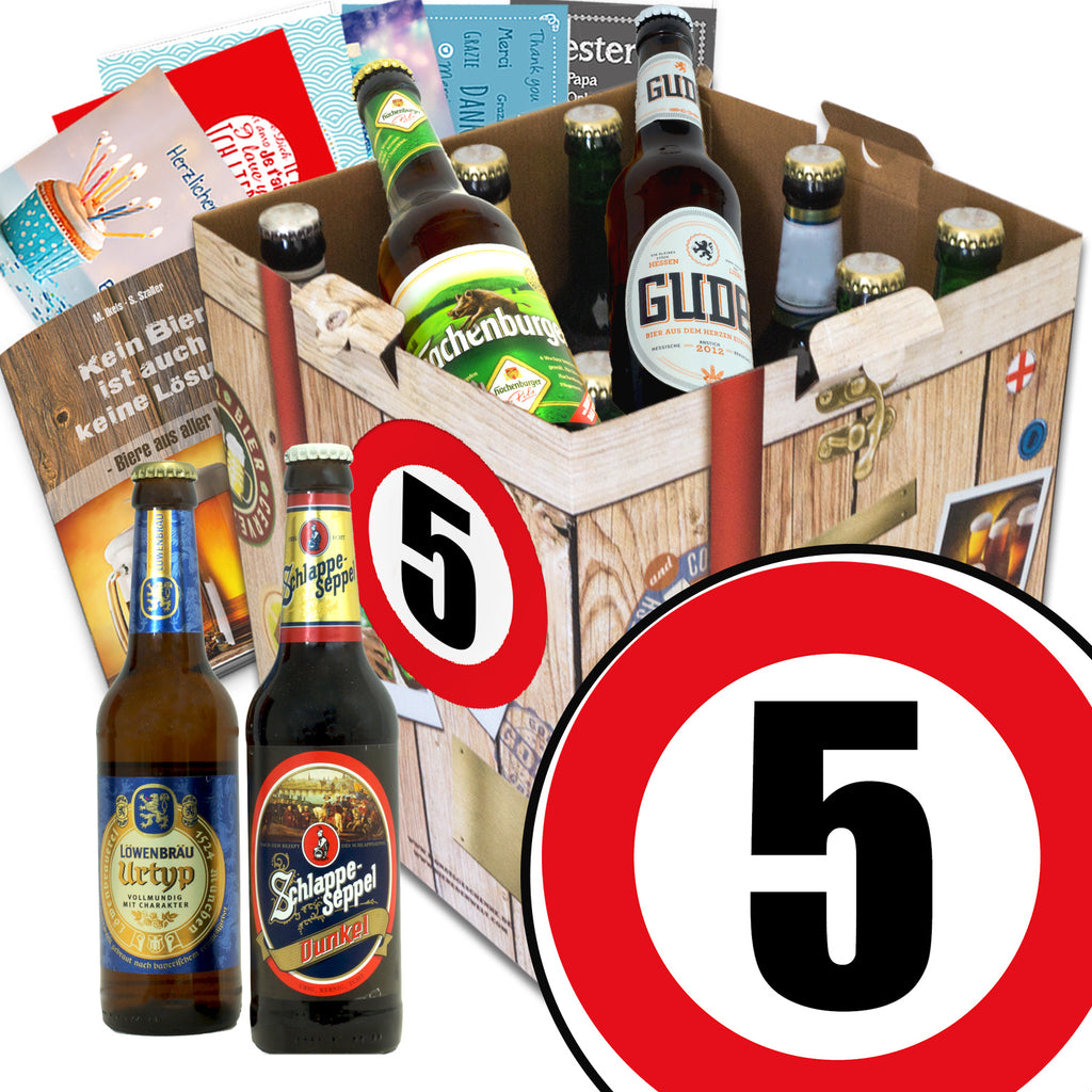 Zahl 5 | 9x Bier Deutsche Biere | Geschenk Set