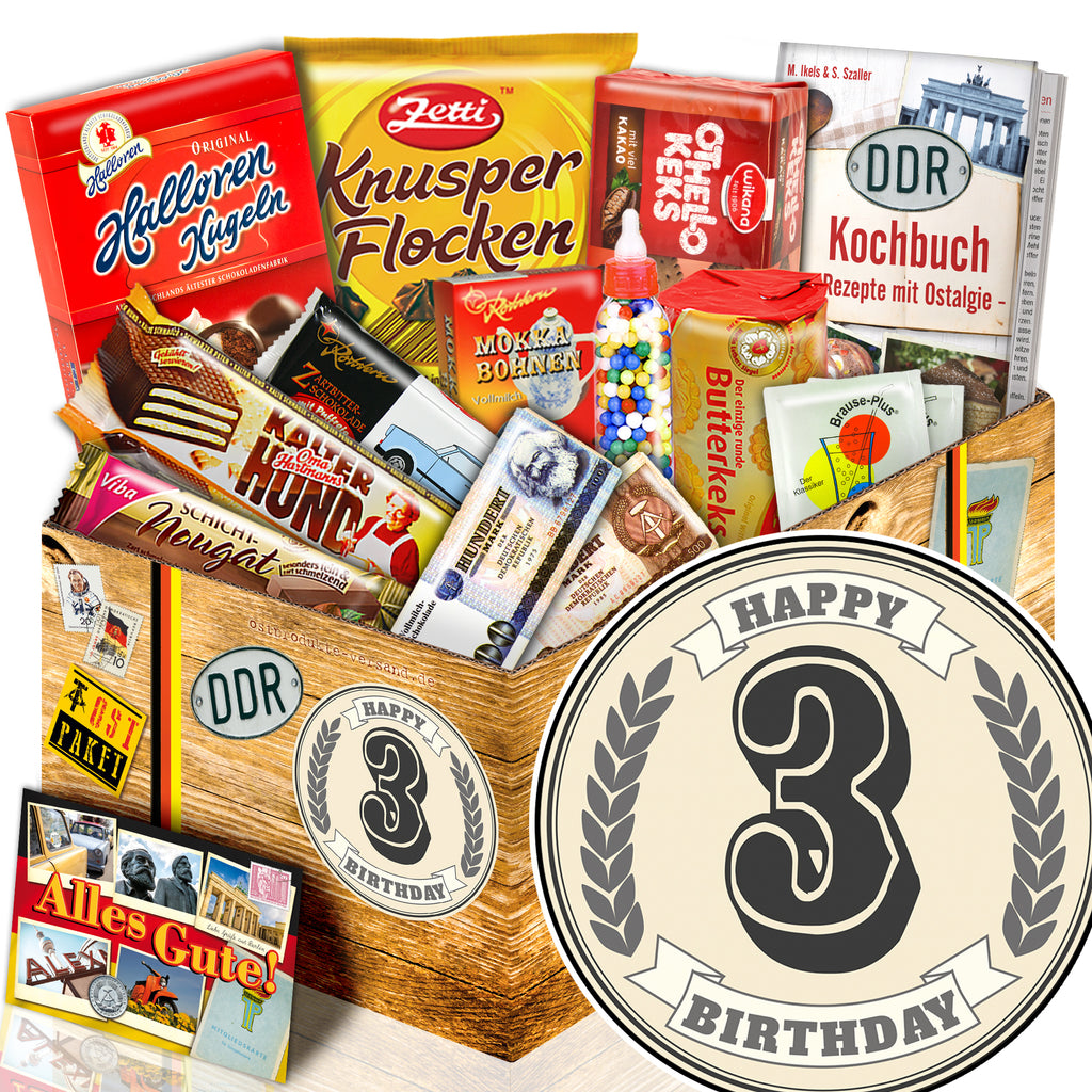3 Zahl - Süßigkeiten Set DDR L - monatsgeschenke.de