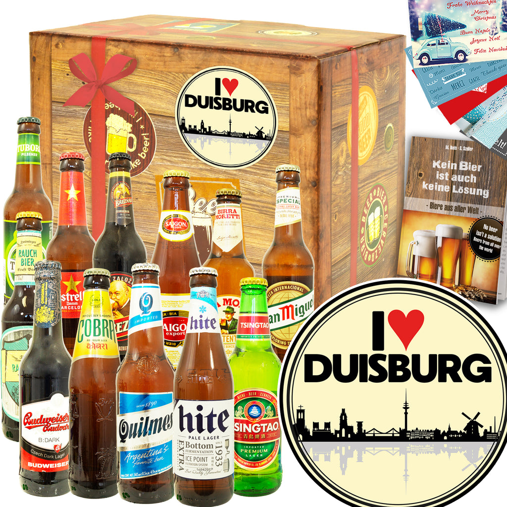 I love Duisburg | 12 Länder Biere der Welt Exoten | Geschenkpaket