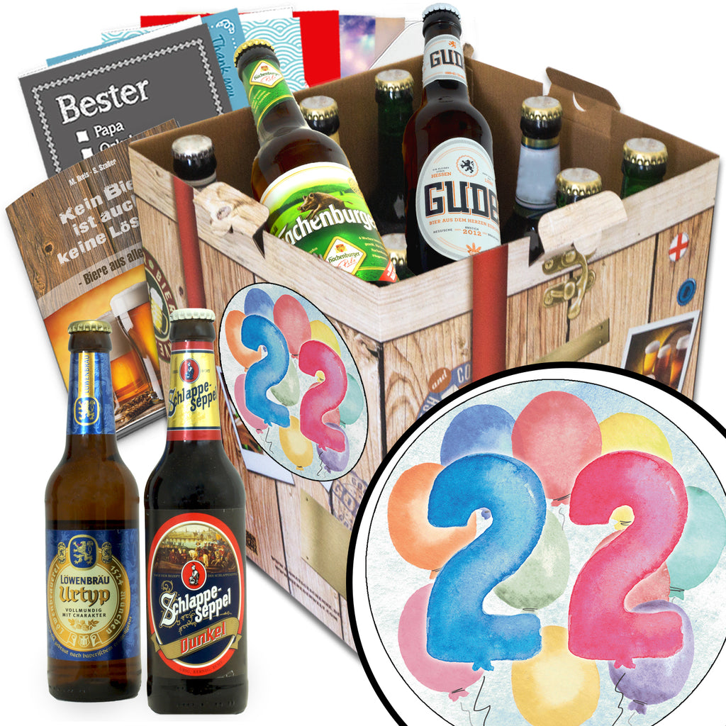 Geburtstag 22 | 9x Bier Bier Deutschlandreise | Geschenkpaket