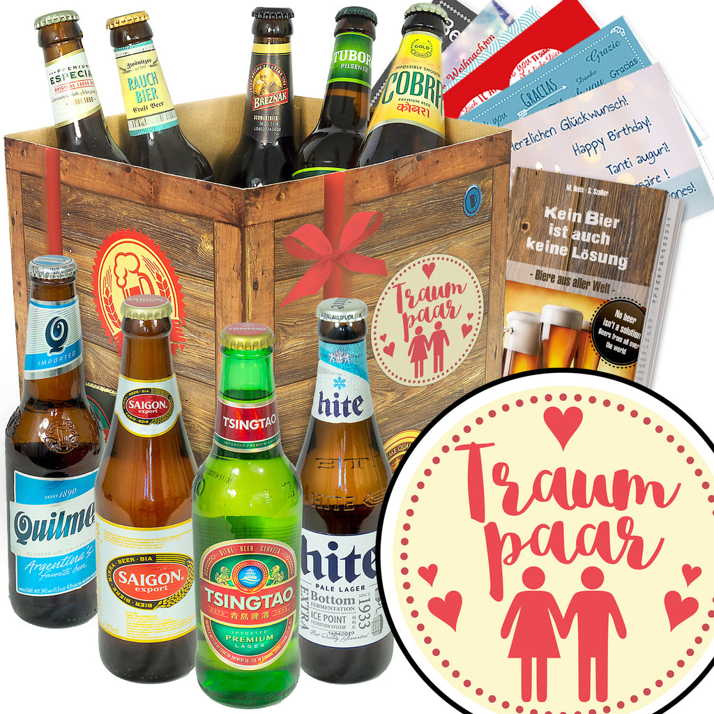 Traumpaar | 9 Flaschen Bier International | Geschenkset