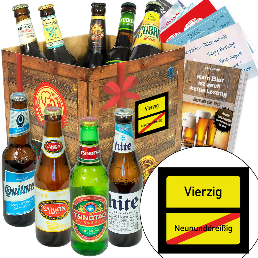 Ortsschild 40 | 9 Spezialitäten Biere der Welt | Bier Geschenk