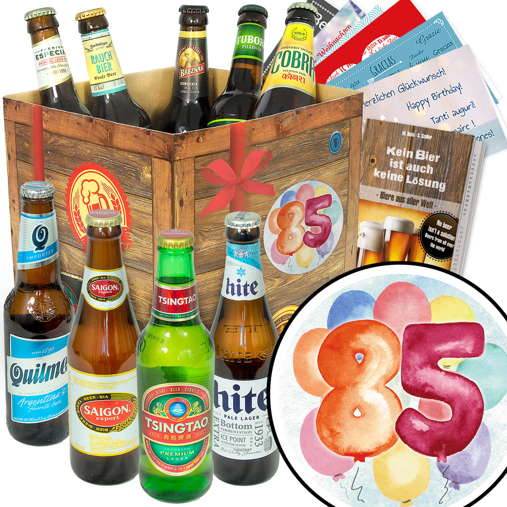 Geburtstag 85 | 9 Spezialitäten Biere der Welt | Box