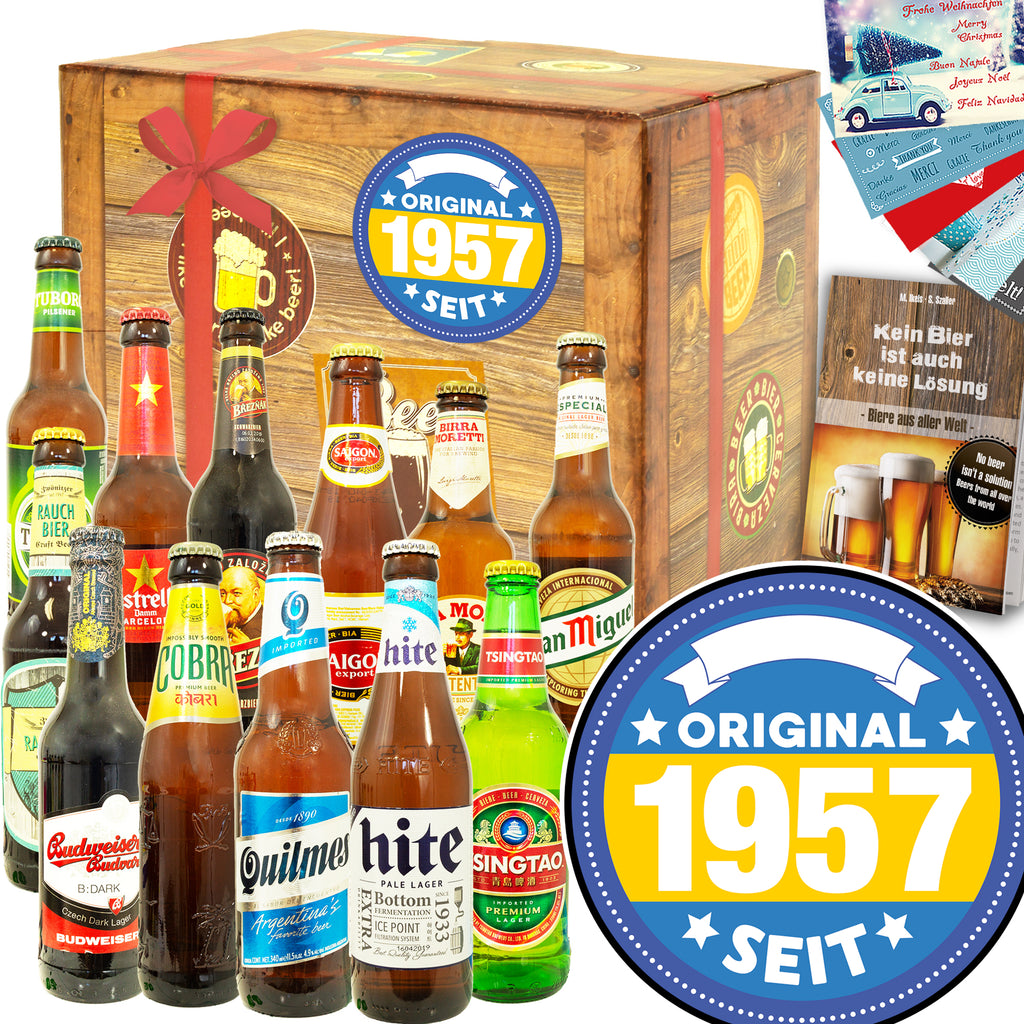 Original seit 1957 | 12 Flaschen Biere der Welt | Geschenkkorb