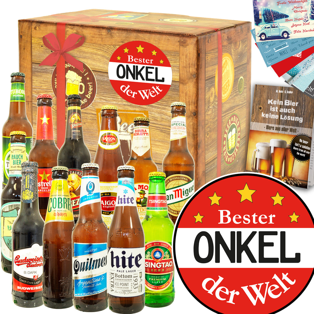 Bester Onkel | 12 Spezialitäten Bier International | Bier Geschenk
