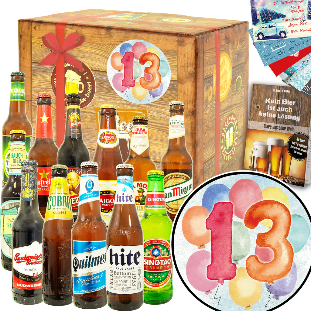 Jahrestag 13 | 12 Flaschen Bier aus aller Welt | Präsent