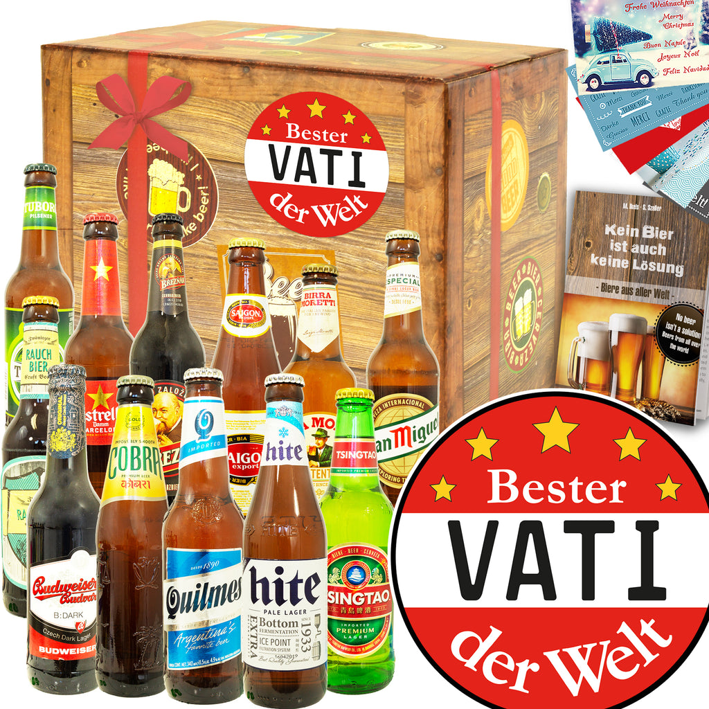 Bester Vati | 12 Flaschen Bier Weltreise | Bierset
