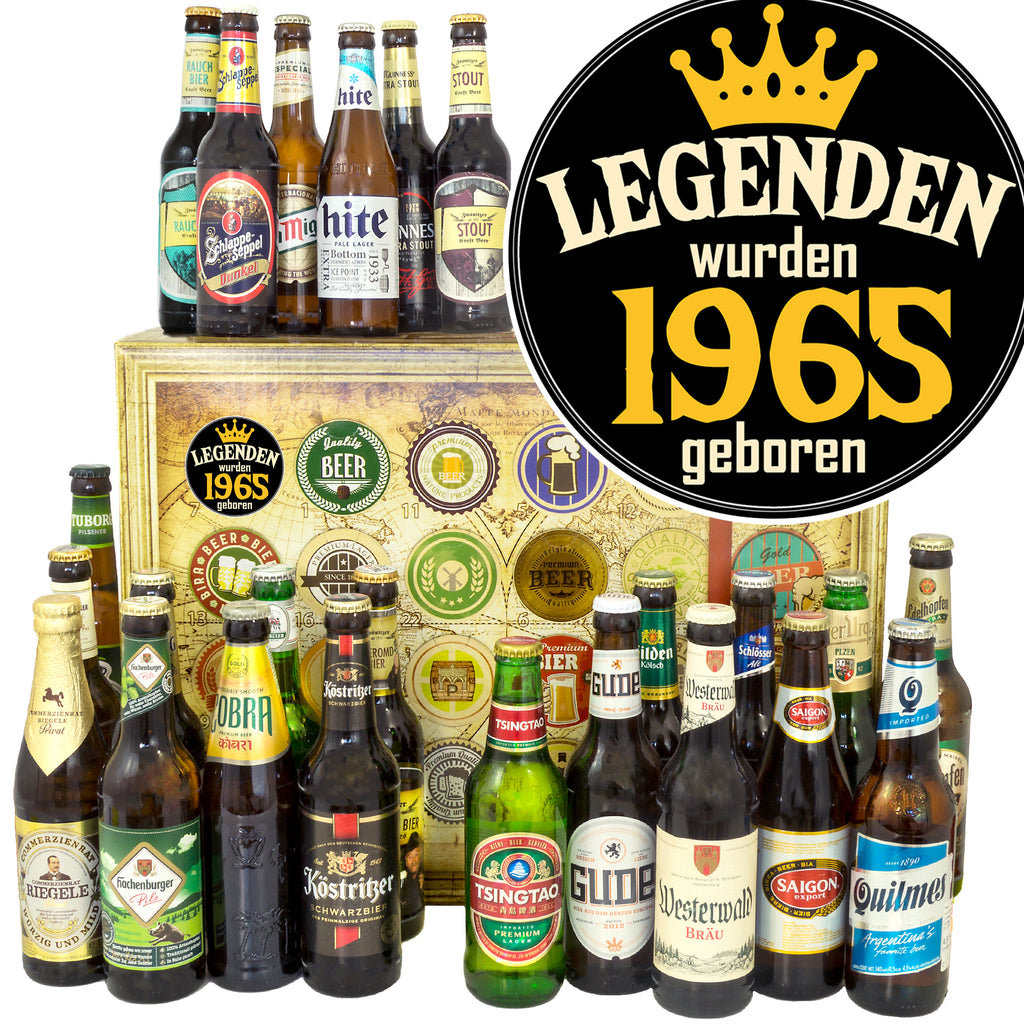 Legenden 1965 | 24x Biere Welt und Deutschland | Geschenkbox