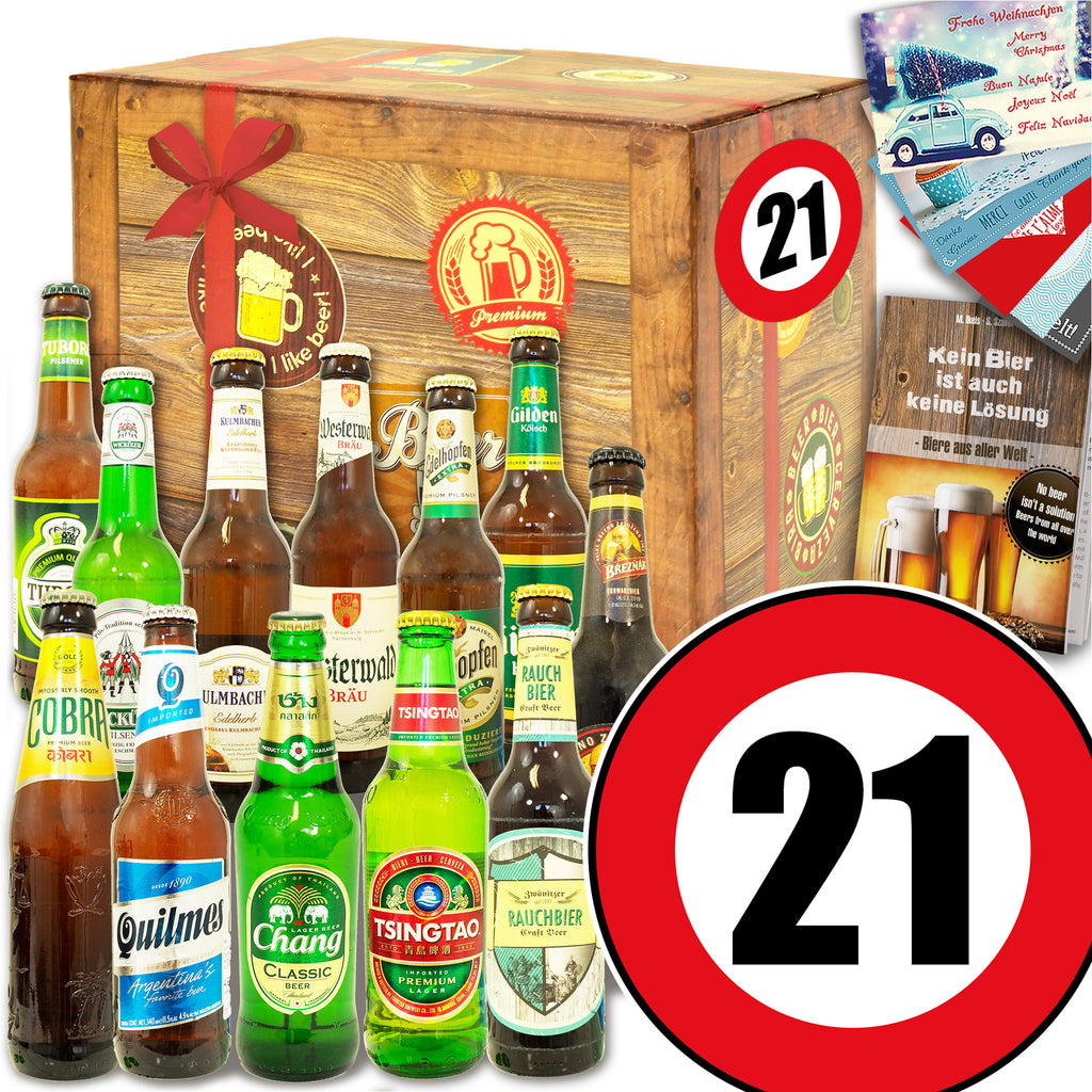 Zahl 21 | 12 Spezialitäten Biere Welt und Deutschland | Bierpaket