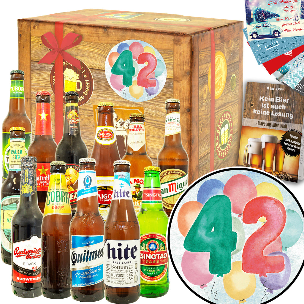 Geburtstag 42 | 12 Länder Bier Weltreise | Bier Geschenk