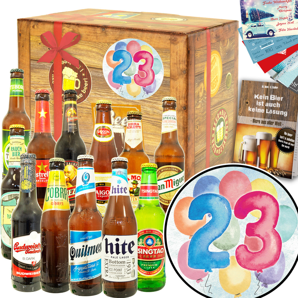 Geburtstag 23 | 12 Flaschen Biere aus aller Welt | Bierbox