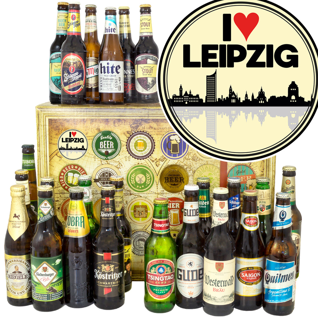 I love Leipzig | 24x Bier Bier aus Welt und Deutschland | Box
