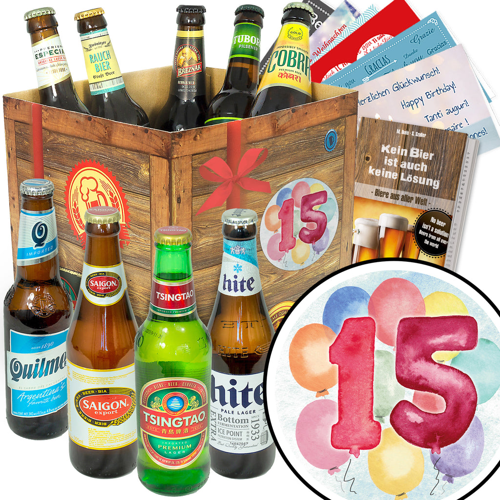 Jubiläum 15 | 9 Länder Bier International | Biergeschenk