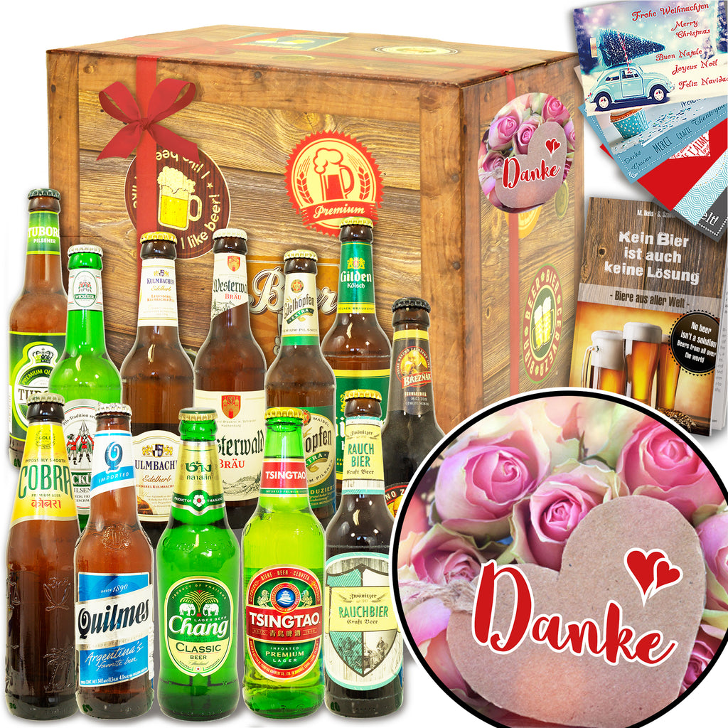 Danke | 12 Biersorten Bier aus der Welt und Deutschland | Probierpaket