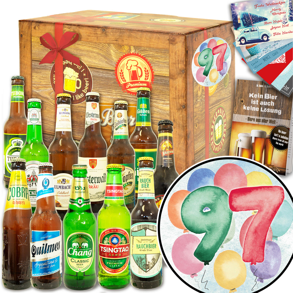 Geburtstag 97 | 12 Flaschen Biere Welt und Deutschland | Probierpaket