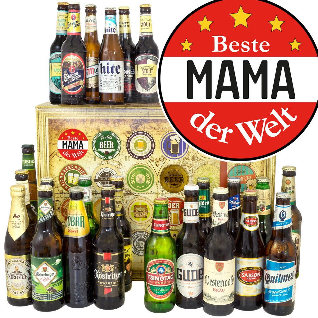 Beste Mama | 24x Biere Welt und Deutschland | Bierpaket