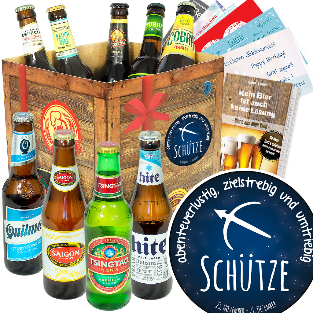 Sternzeichen Schütze | 9 Spezialitäten Bier Weltreise | Geschenk Set