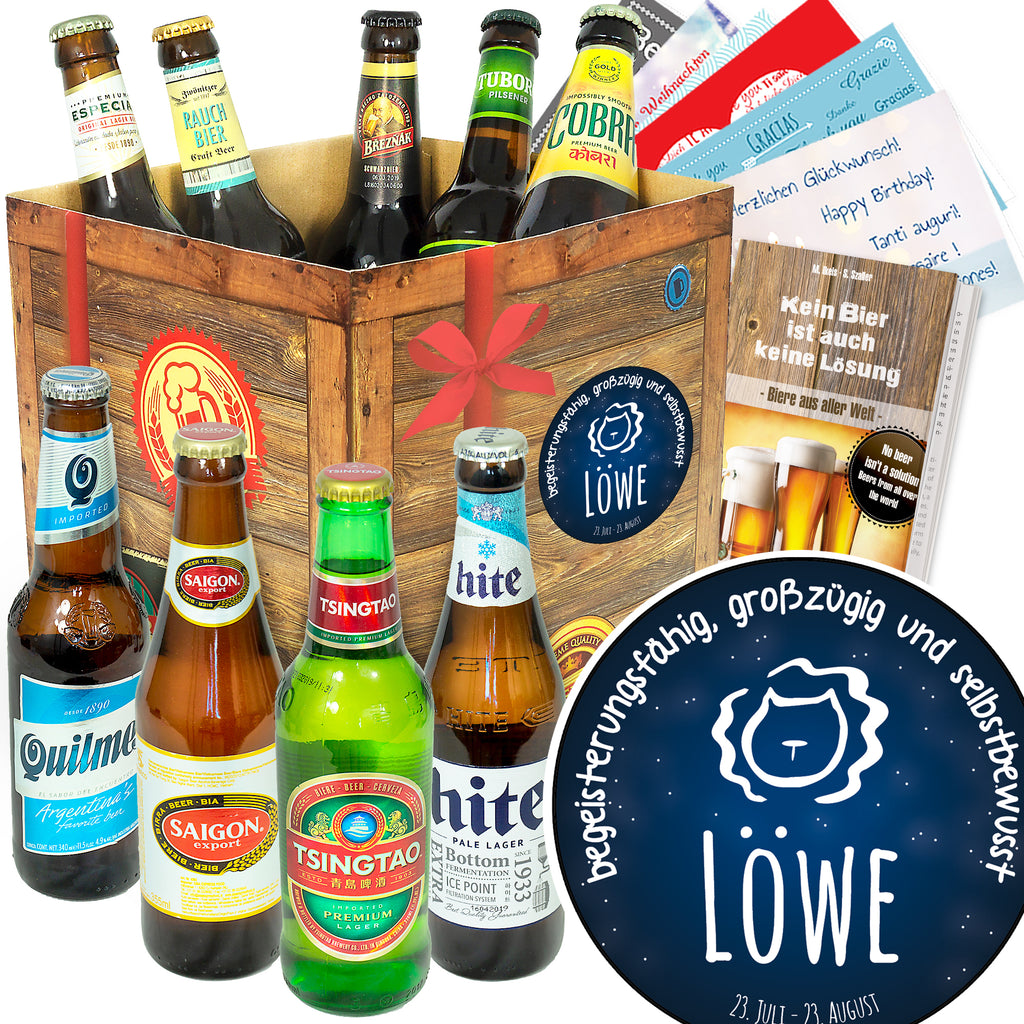 Sternzeichen Löwe | 9 Biersorten Biere der Welt Exoten | Bierpaket