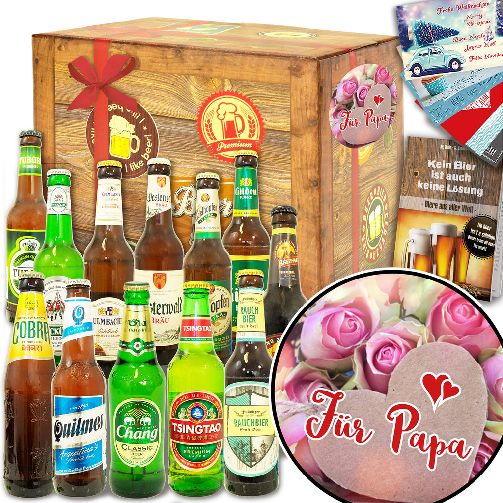 Für Papa | 12 Biersorten Biere Welt und Deutschland | Geschenkpaket