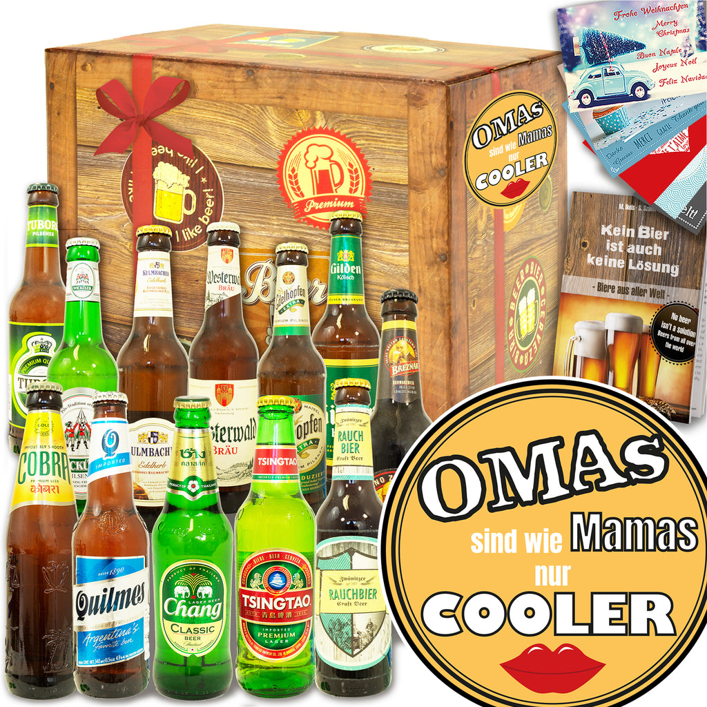 Omas sind wie Mamas nur cooler | 12x Bier Deutschland und Welt | Geschenkset