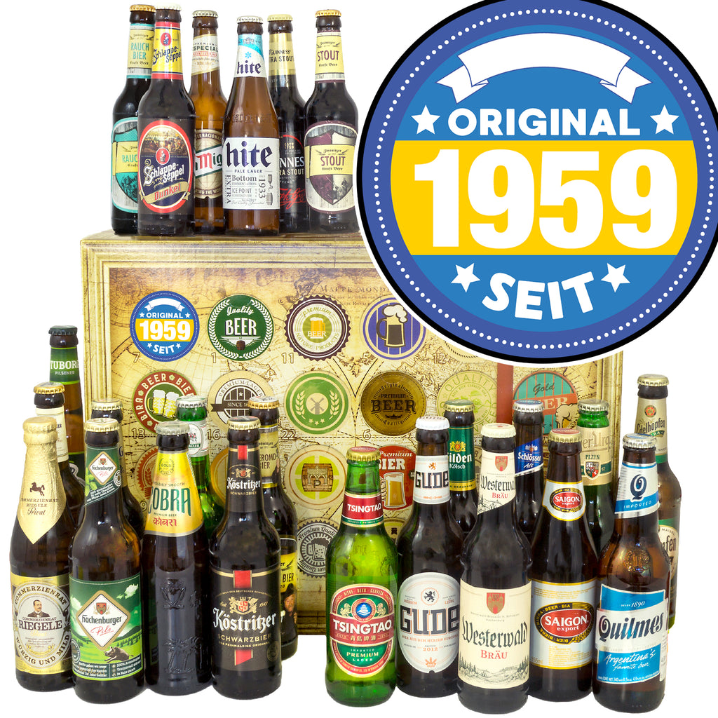 Original seit 1959 | 24x Bier aus Welt und Deutschland | Geschenkidee