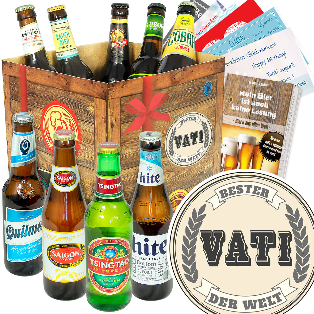 Bester Vati der Welt | 9x Bier aus aller Welt | Bier Geschenk