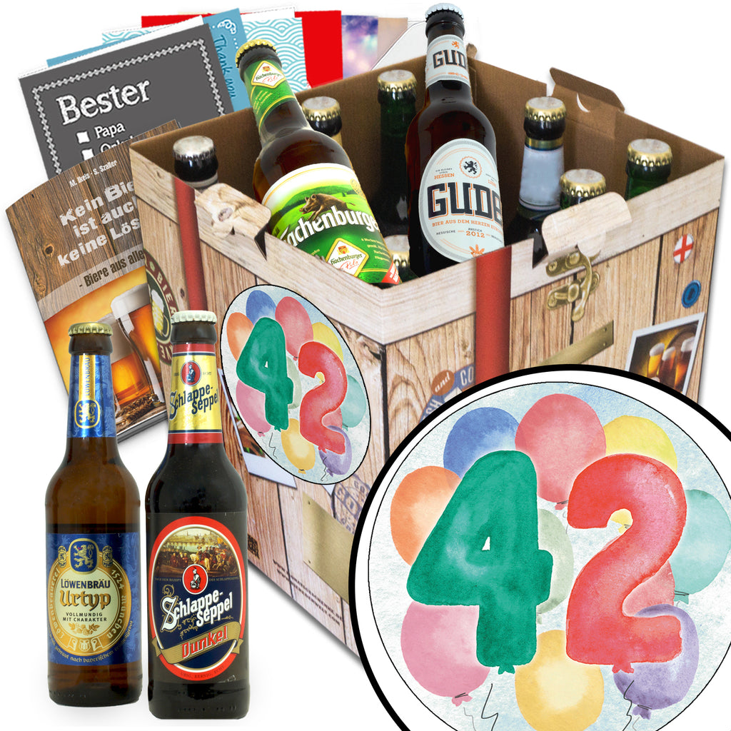 Geburtstag 42 | 9x Deutsche Biere | Geschenkpaket