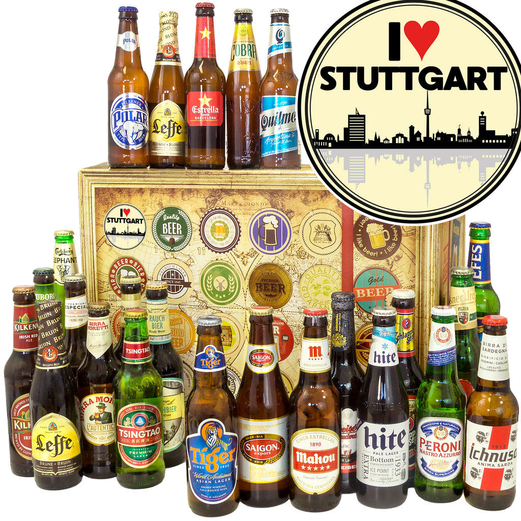 I love Stuttgart | 24 Biersorten Biere aus aller Welt | Box
