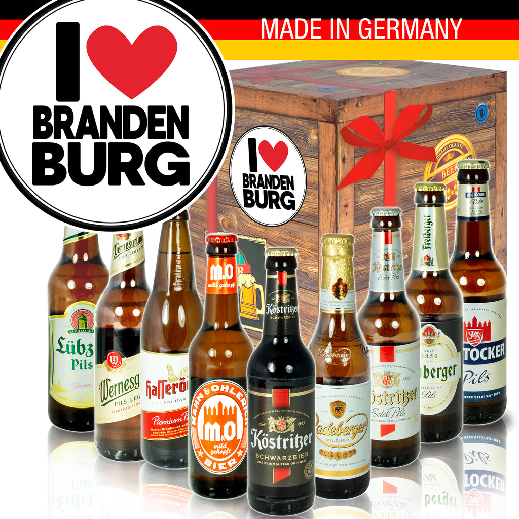 I Love Brandenburg | 9 Flaschen Biere Ostdeutsch | Präsent